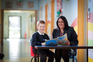 Teacher and child reading