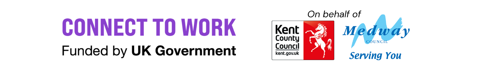 Connect to Work on behalf of Kent CC and Medway logos