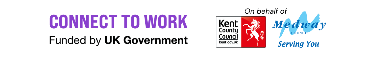 Connect to Work on behalf of Kent CC and Medway logos